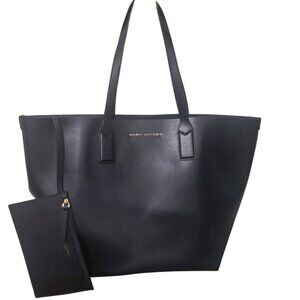 Marc Jacobs Black Large Leather Tote Work Travel Bag